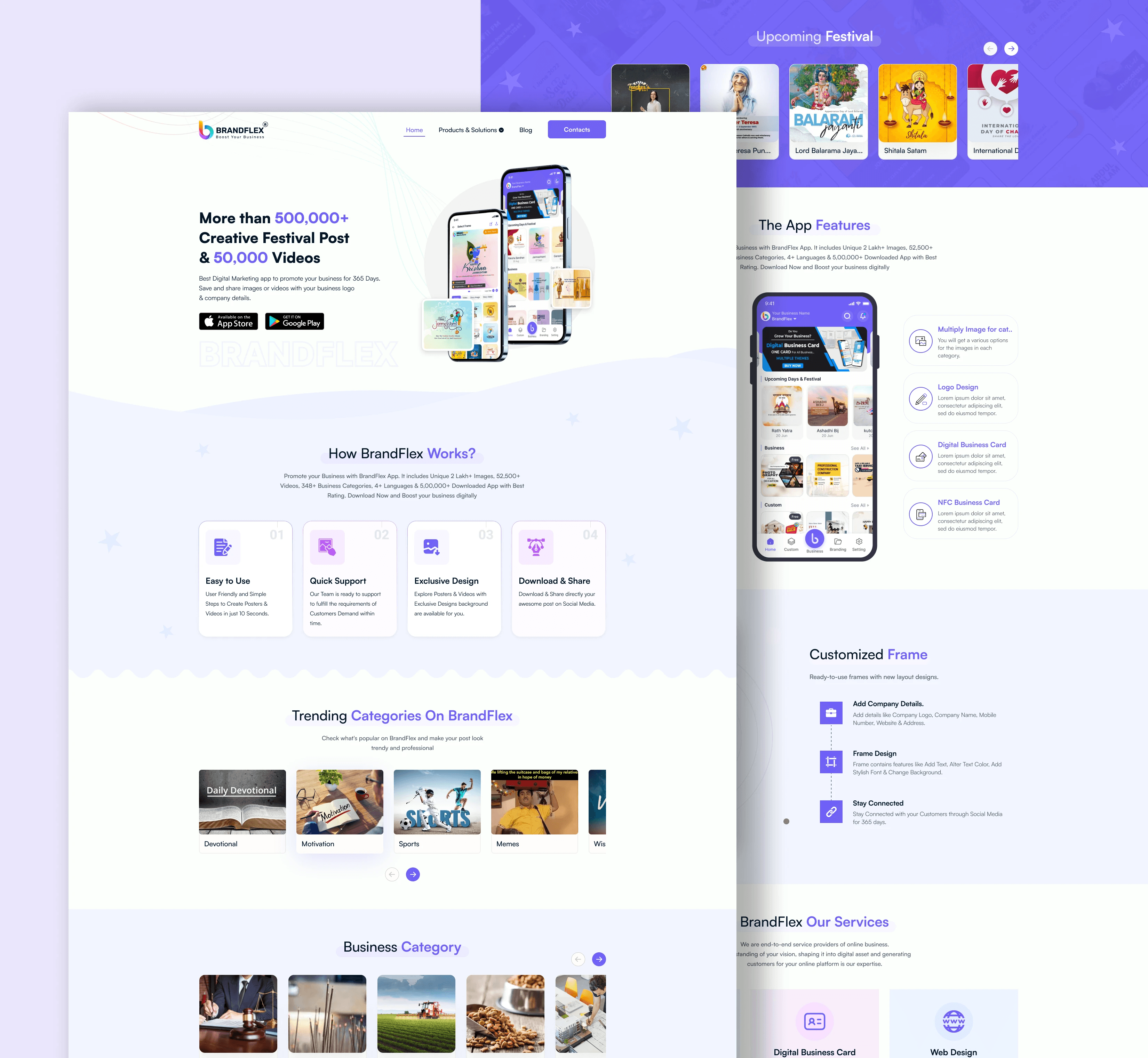 WordPress Website Built for  BrandFlex India's Digital Marketing App