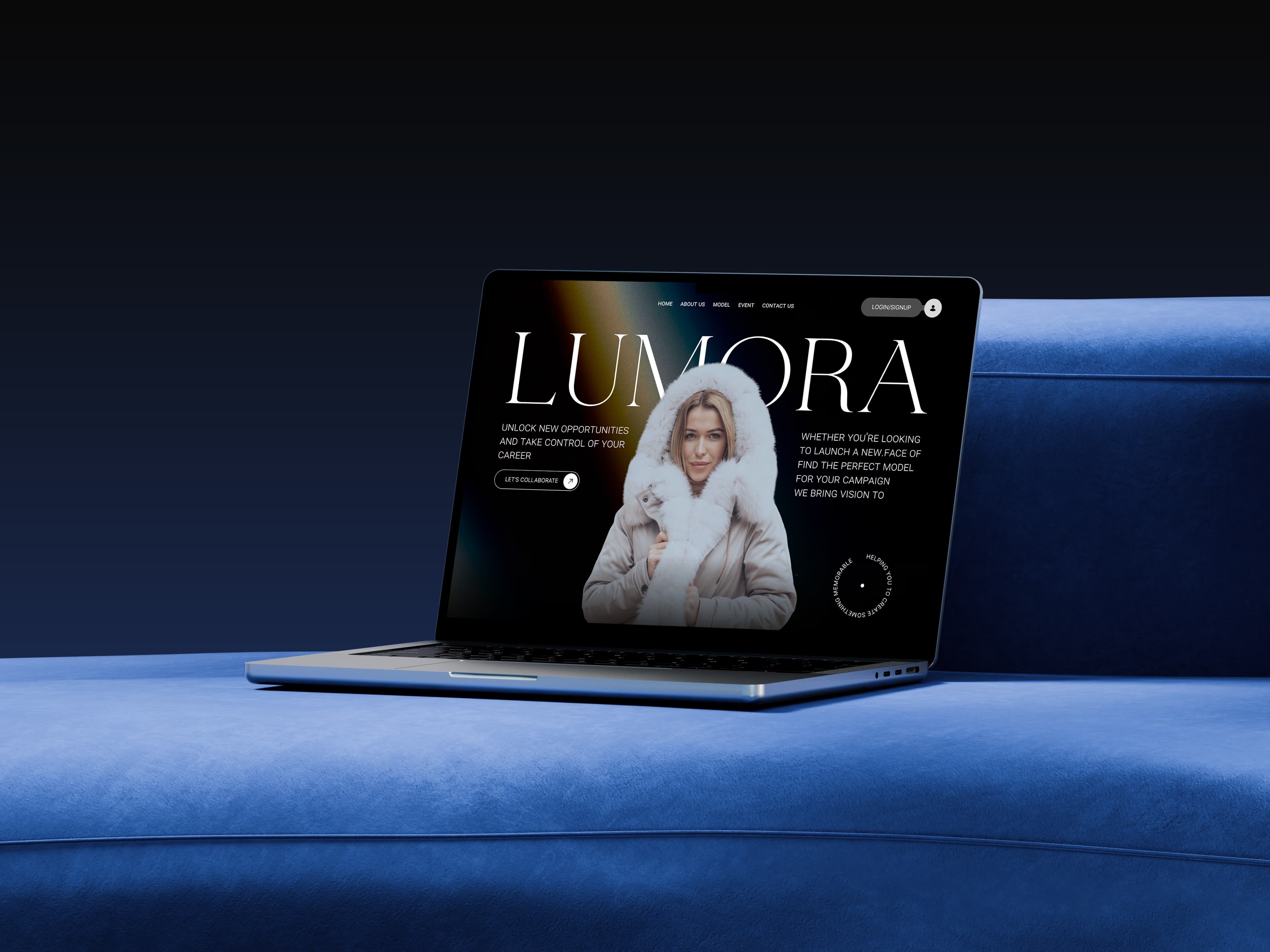 Lumora Elegant Model Agency Website  Designed in Figma & Built in React JS
