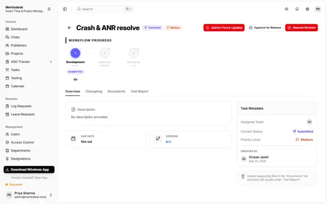 Task progress